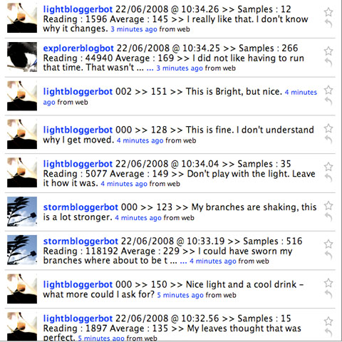 Combined Twitter feed of Blog Bots